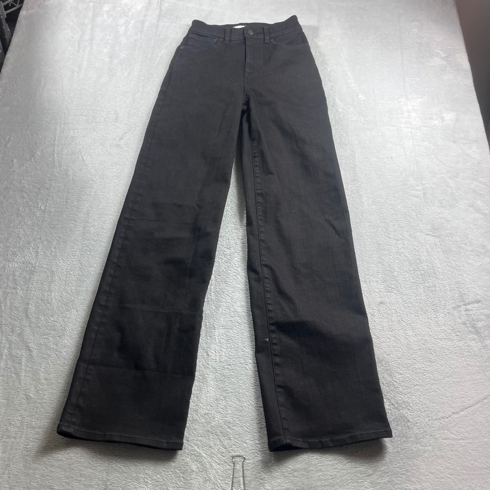 Madewell The Perfect Vintage Wide-Leg Jeans Black High Rise Size 23T